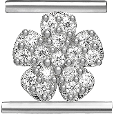 Eleonora Giordani Rhodium plated silver flower symbol