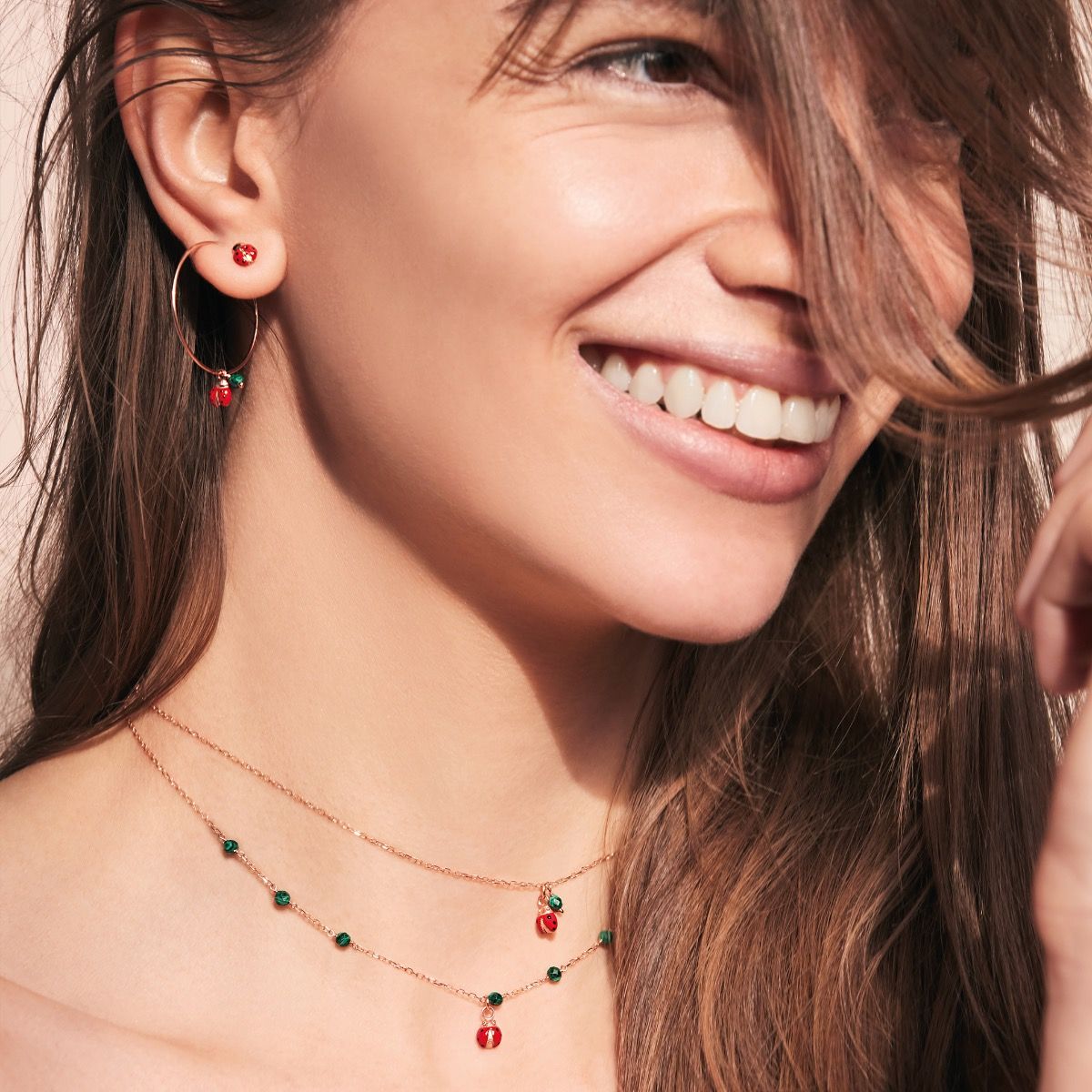 Maman et Sophie Girocollo Coccinella Oro Rosa 18kt GCLYB6