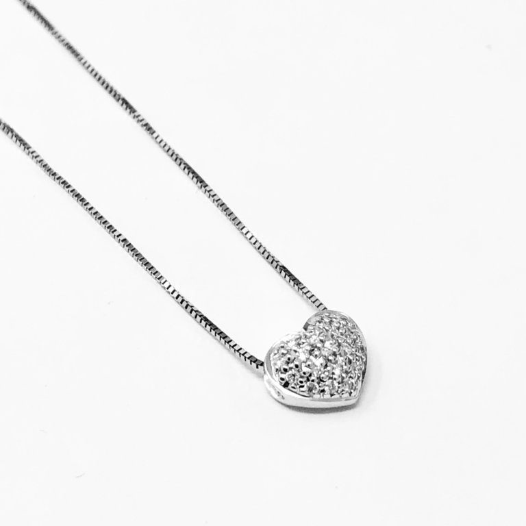 Girocollo Cuore con Diamanti ct 0.05