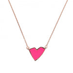 Netali Nissim Pink Enamel Heart Necklace