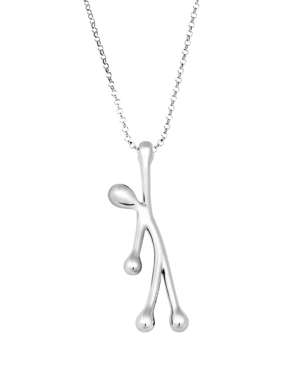 Pensieri Felici Silver necklace with 'hanging' pendant GS1001