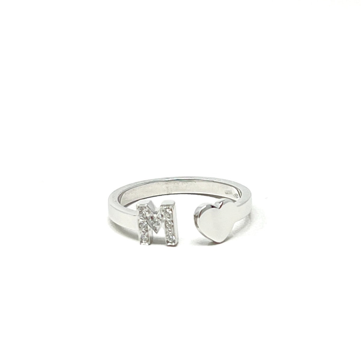 Initial Antelope Ring M White Gold and Diamonds