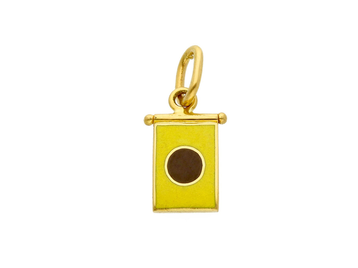 Ciondolo Bandiera Nautica in Oro Giallo 18kt e Smalto Lettera I