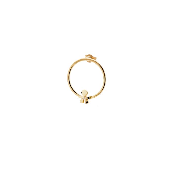 Le Bebè Les Petites Mono Orecchino Bimbo Oro Giallo e Diamante LBB710