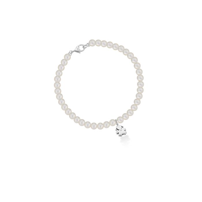 Le Bebè Le Perle Bracciale Bimba Oro Bianco Perle e Diamante LBB803