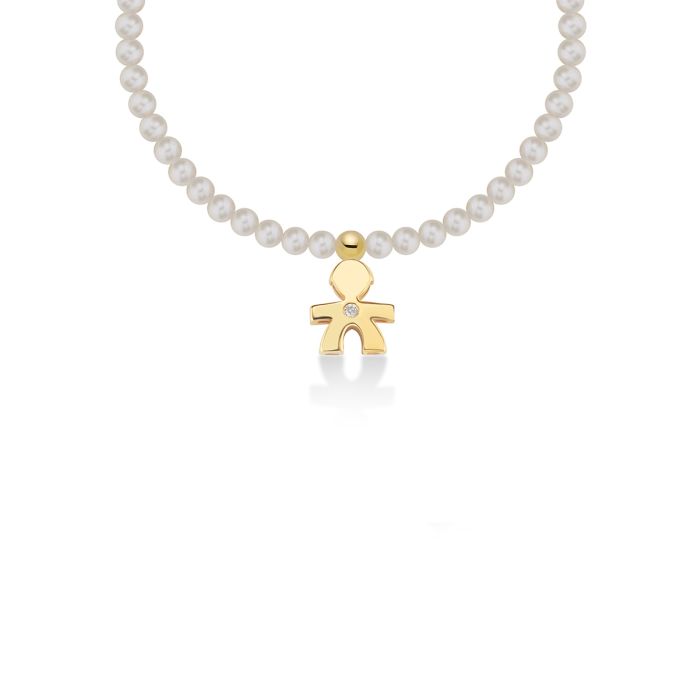 Le Bebè Le Perle Bracciale Bimbo Oro Giallo Perle e Diamante LBB822