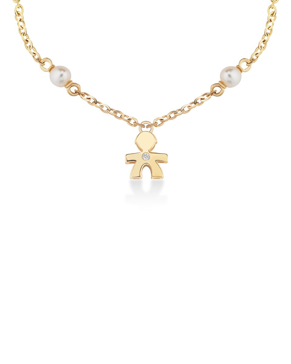 Le Bebè Le Perle Bracciale Bimbo Oro Giallo Perle e Diamante LBB832