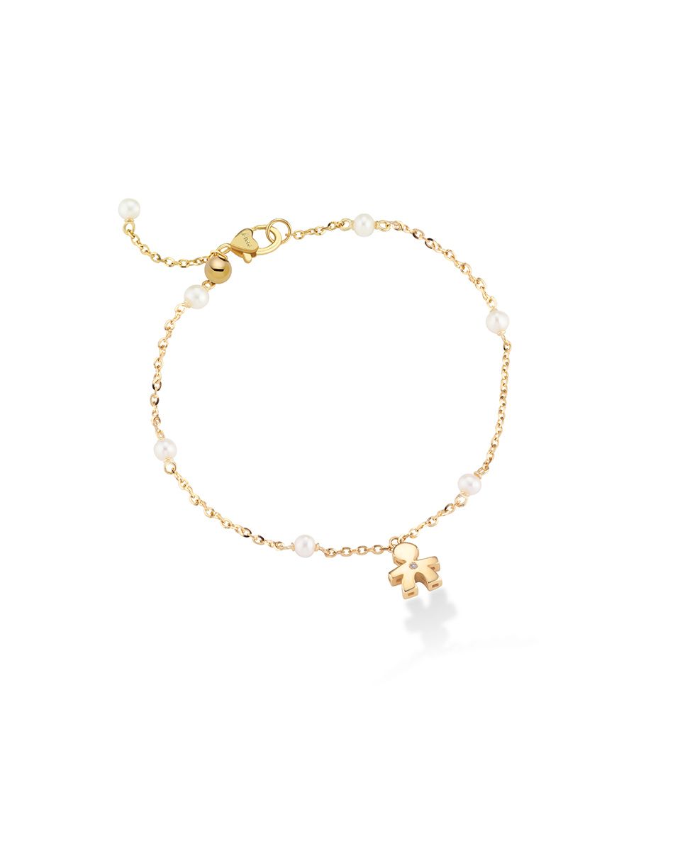 Le Bebè Le Perle Bracciale Bimbo Oro Giallo Perle e Diamante LBB832
