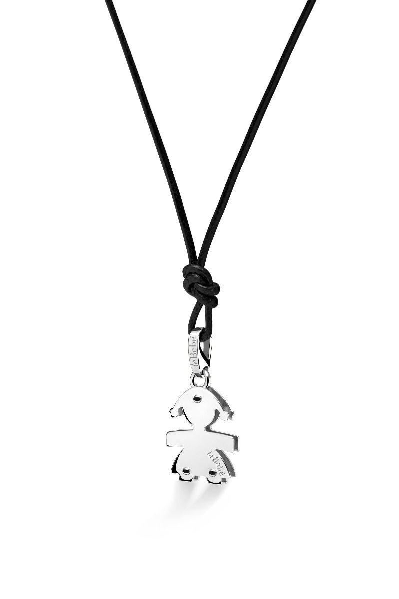 Le Bebè I Diamantini Bimba Oro Bianco con Cuore Pavé Diamanti LBB063