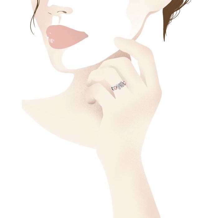 Le Bebè I Girocuore Anello Oro Bianco e Diamanti Bimbo e Bimba LBB113