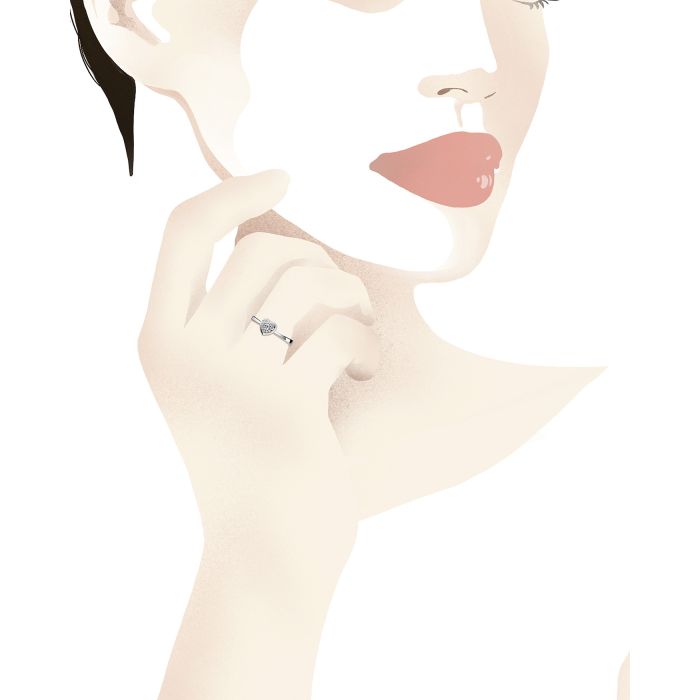 Le Bebè Gli Amori Anello Oro Bianco e Diamanti Bimbo LBB115