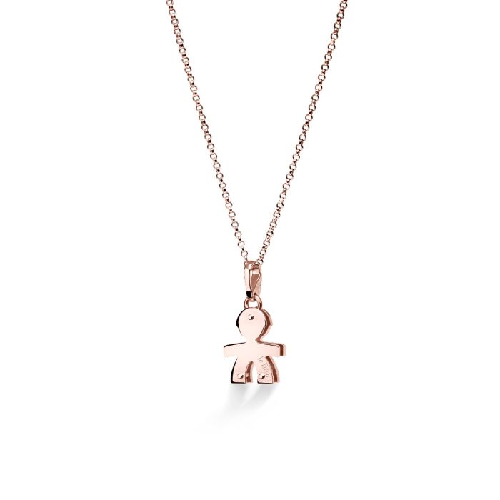 Le Bebè I Pavè Piccoli Ciondolo Bimbo Oro Rosa e Diamanti LBB451