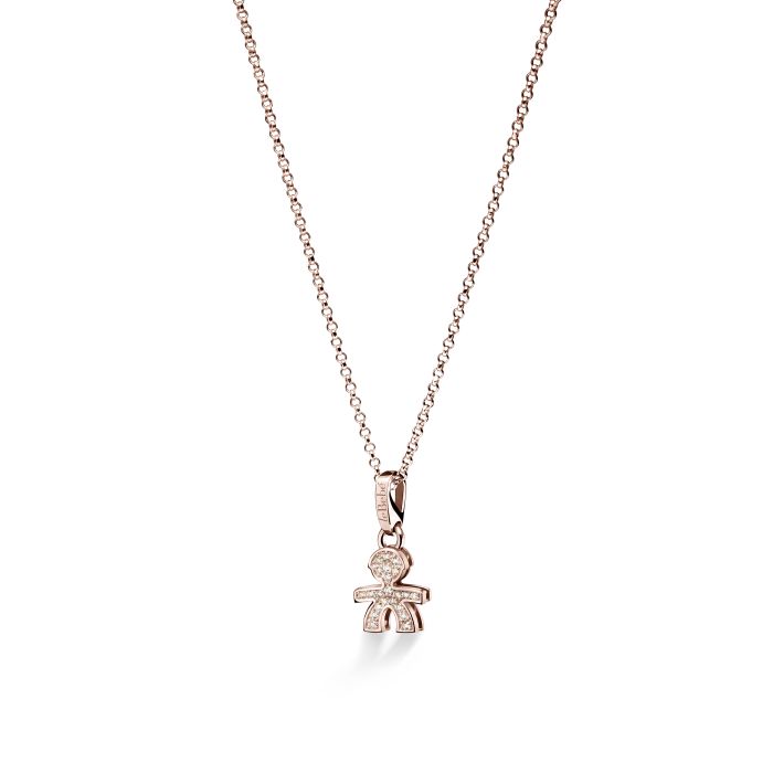 Le Bebè I Pavè Mini Baby Pendant in Rose Gold and Diamonds LBB453