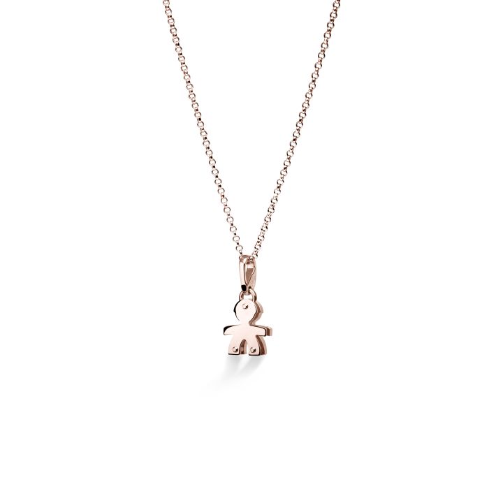 Le Bebè I Pavè Mini Baby Pendant in Rose Gold and Diamonds LBB453