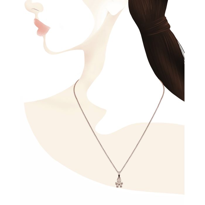 Le Bebè I Pavè Mini Baby Pendant in Rose Gold and Diamonds LBB453