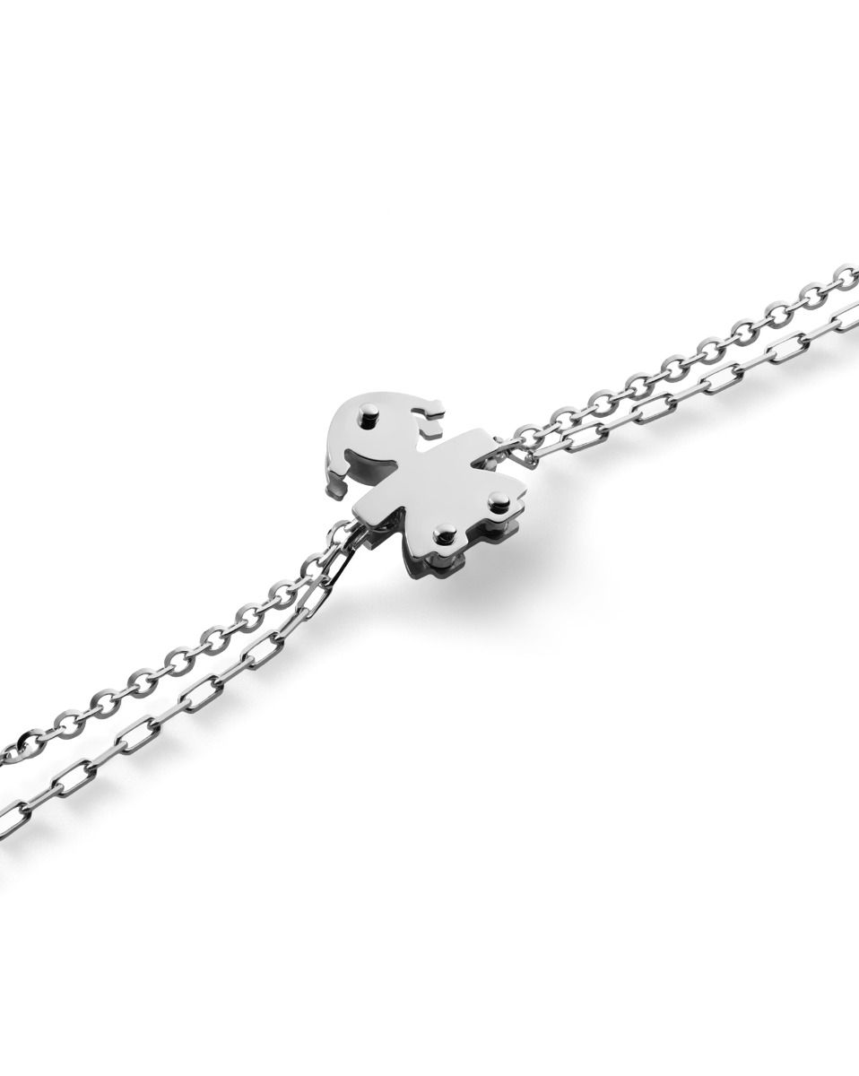 Le Bebè I Mini Bracciale Bimba Oro Bianco e Diamante LBB524