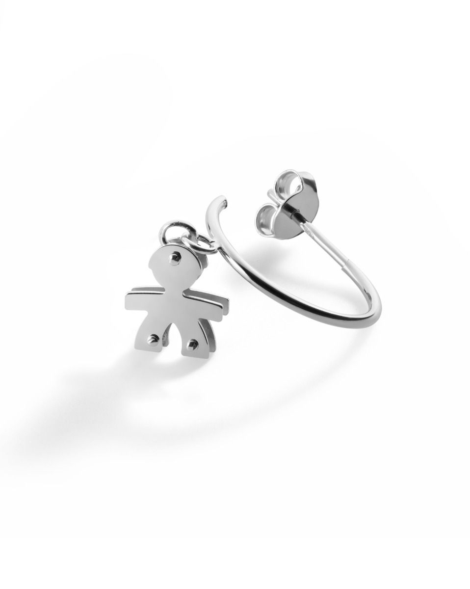 Le Bebè I Mini Orecchini Cerchietto Bimbo Oro Bianco LBB551