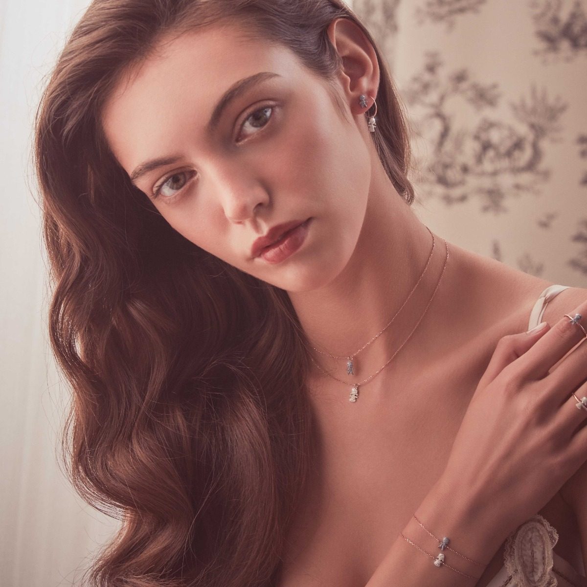 Maman et Sophie Bracciale Bimbo Oro Rosa 18kt Polvere Diamanti Cromo BPBAMYK