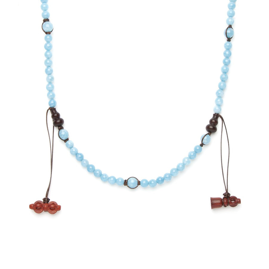 Tamashii Mundra Short Light Blue Agate Necklace NHS1600-53