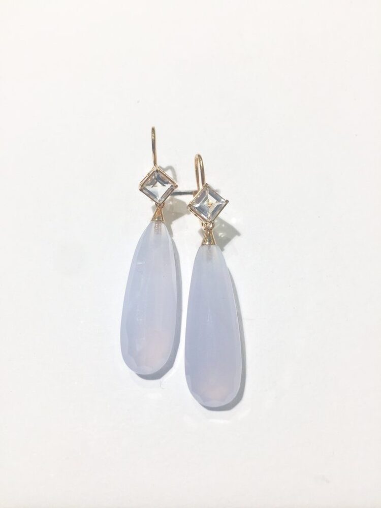 Mimi Shan Teki chalcedony earrings