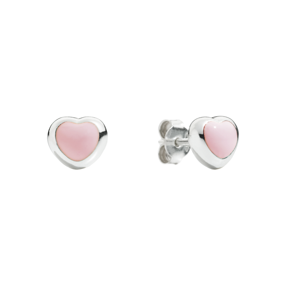 Queriot Orecchini Cuore Smalto Rosa