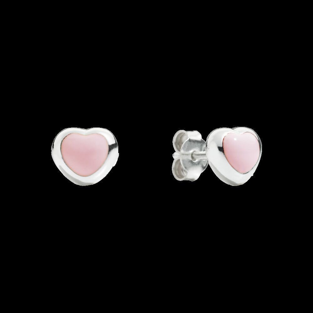 Queriot Orecchini Cuore Smalto Rosa