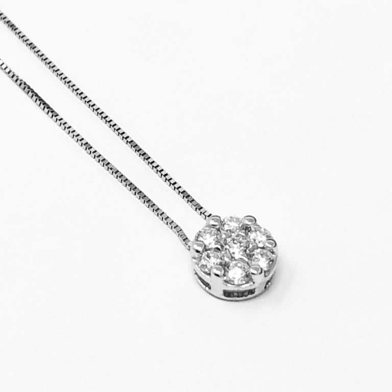 Light point necklace with diamonds 0.22 ct G VS