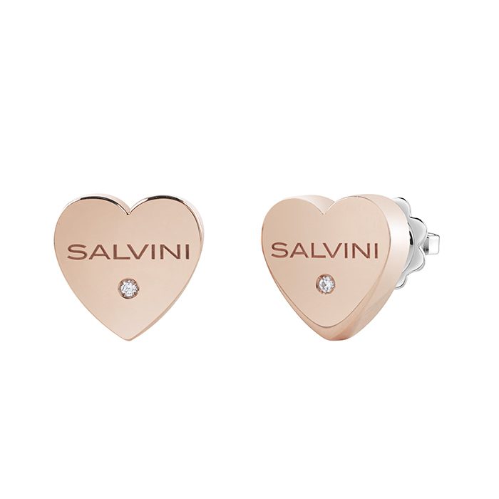 Salvini I Segni Heart Rose Gold earrings