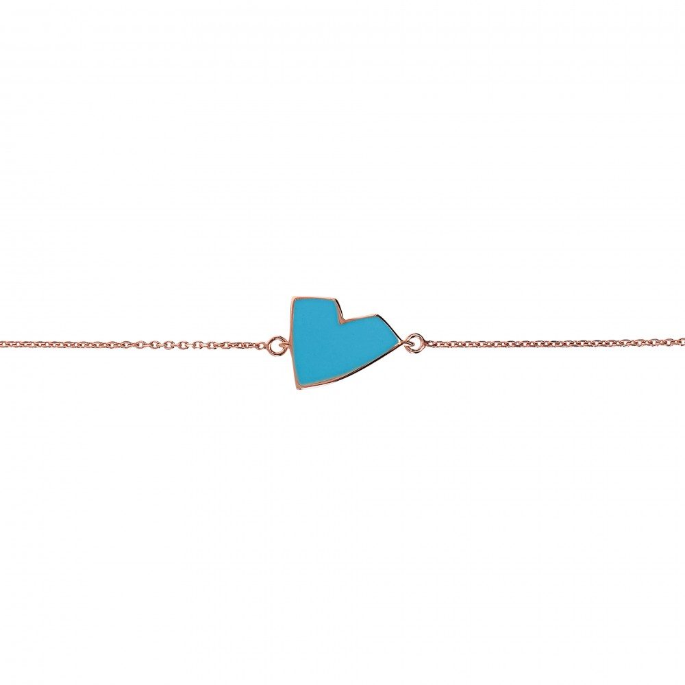 Netali Nissim Small Heart Bracelet Turquoise Enamel