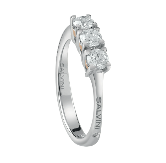 Salvini Ring Trilogy Battito White Gold and Diamonds ct 0.57 F