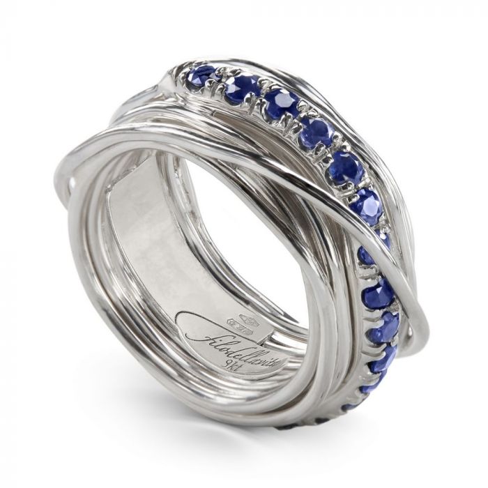 FILODELLAVITA PREZIOSO, 13 FILI IN ARGENTO 925 E ZAFFIRI BLU
