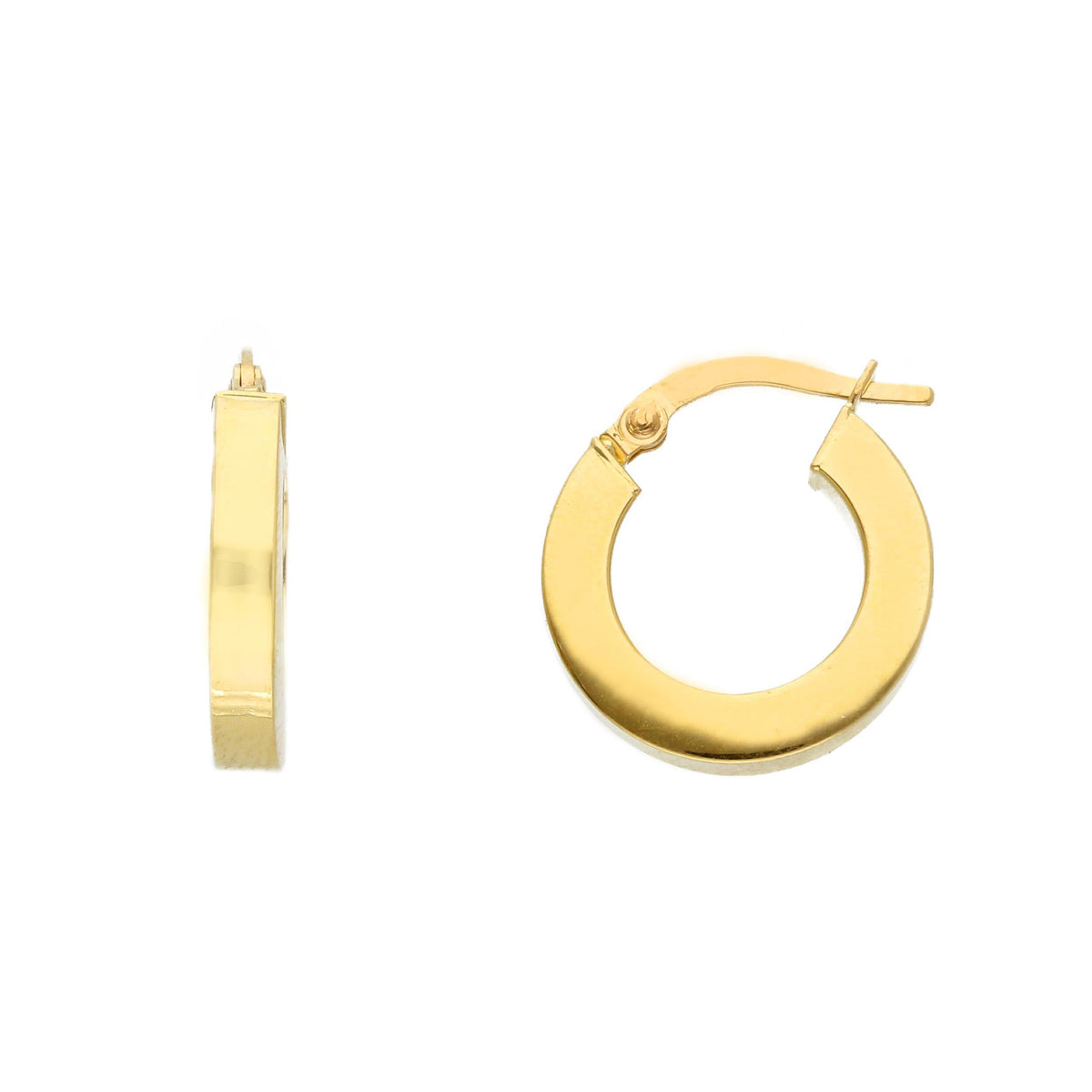 Maiocchi Gold Orecchini Cerchi in Oro Giallo 18kt Sezione 3 MM, Ø 10 MM