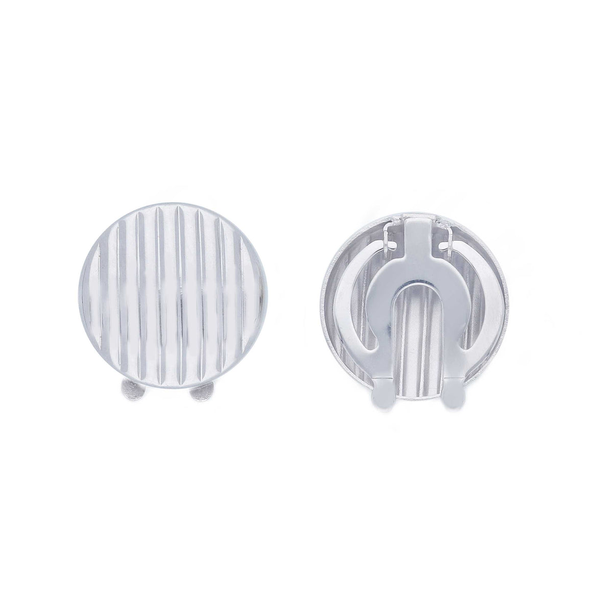 Round button covers in 18kt White Gold