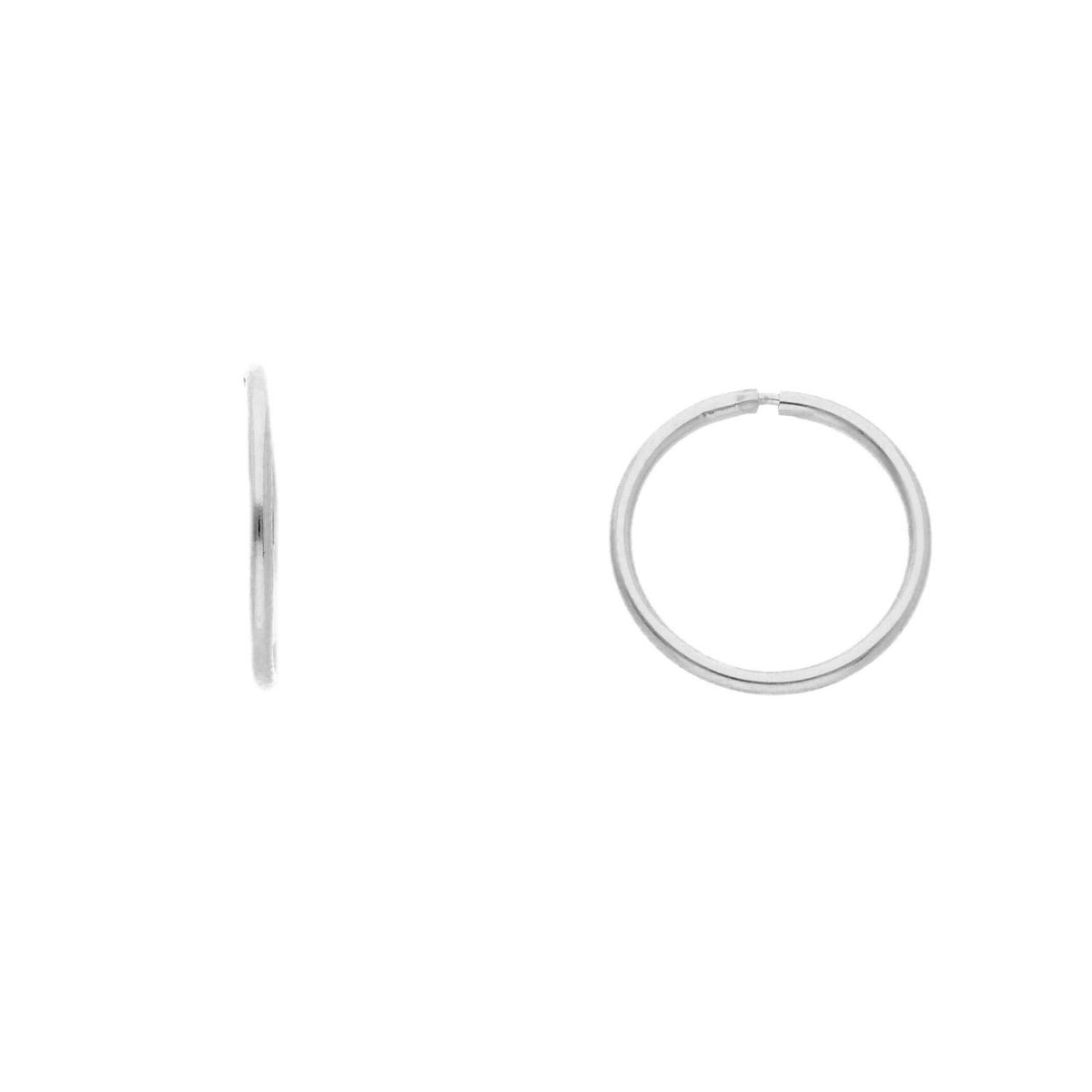 Maiocchi Gold Orecchini Cerchi in Oro Bianco 18kt Sezione 1 MM