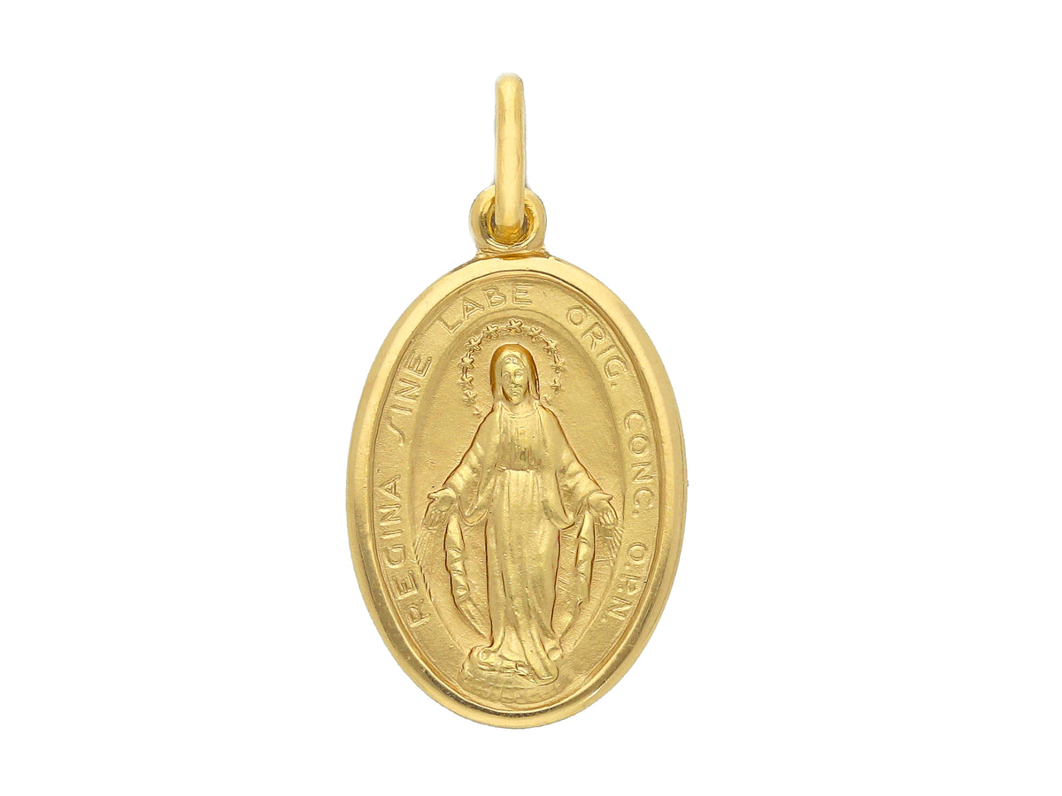 Medaglia MaDonna Miracolosa in Oro Giallo 18kt 14x19 mm