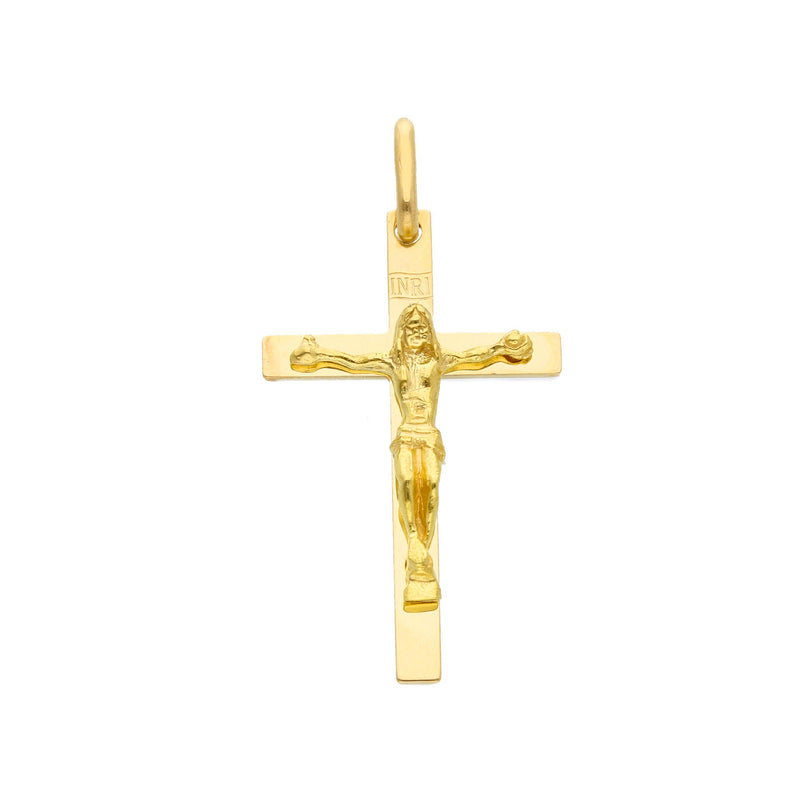  Cross in 18kt Yellow Gold and Zircons