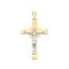 Croce S. Benedetto con Cristo in Oro Giallo e Bianco 18kt