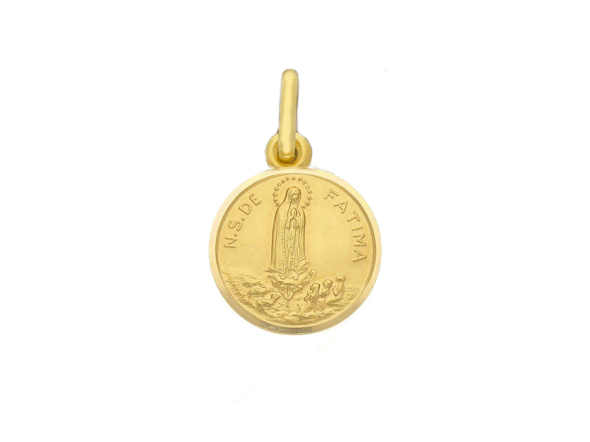 Medaglia MaDonna di Fatima in Oro Giallo 18kt mm. 13