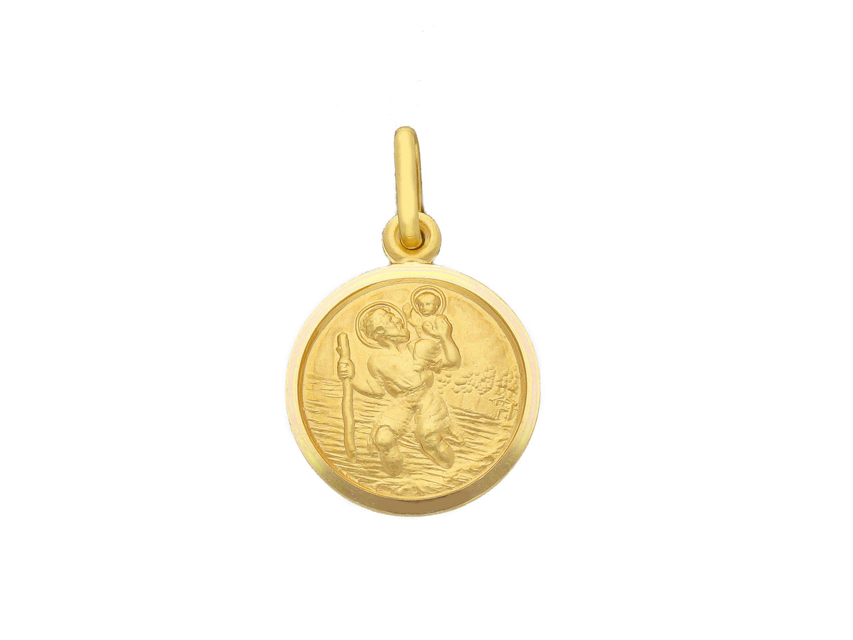 St. Christopher medal in 18kt yellow gold mm. 13