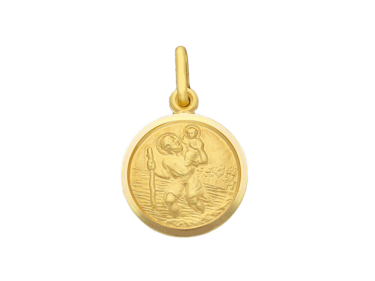  St. Christopher medal in 18kt yellow gold mm. 15