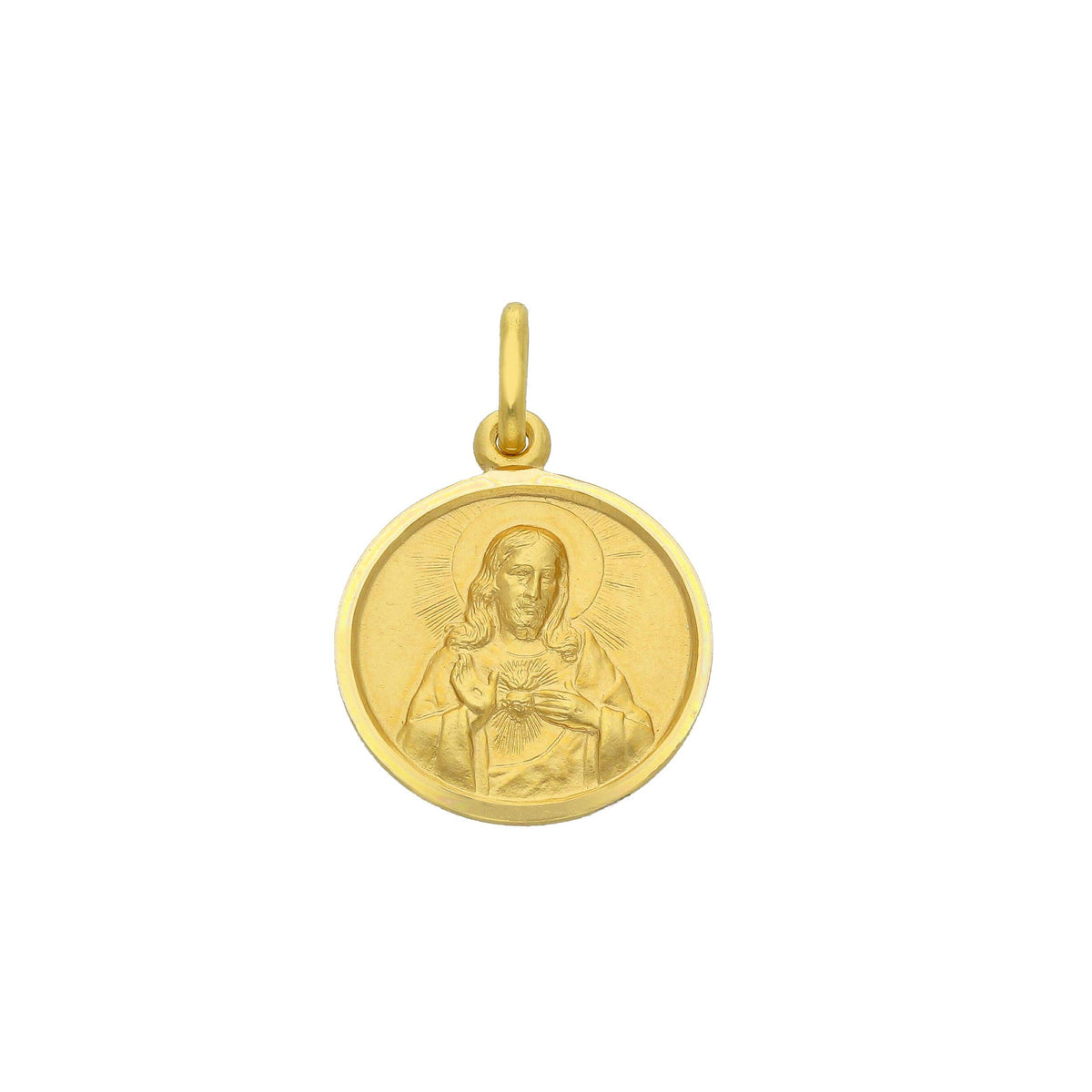 Medaglia Sacro Cuore in Oro Giallo 18kt mm. 15