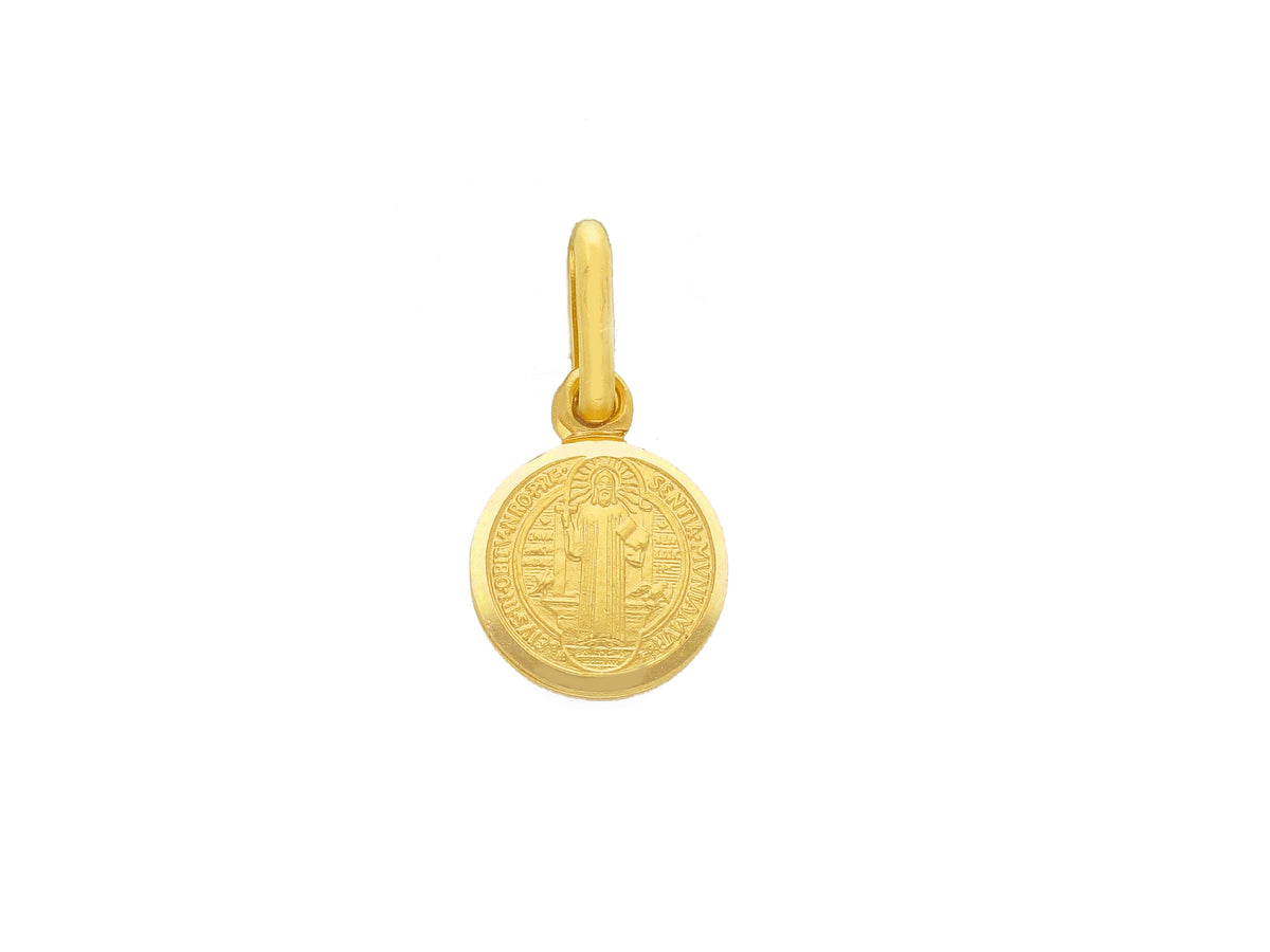  St. Benedict medal in 18kt yellow gold mm. 09