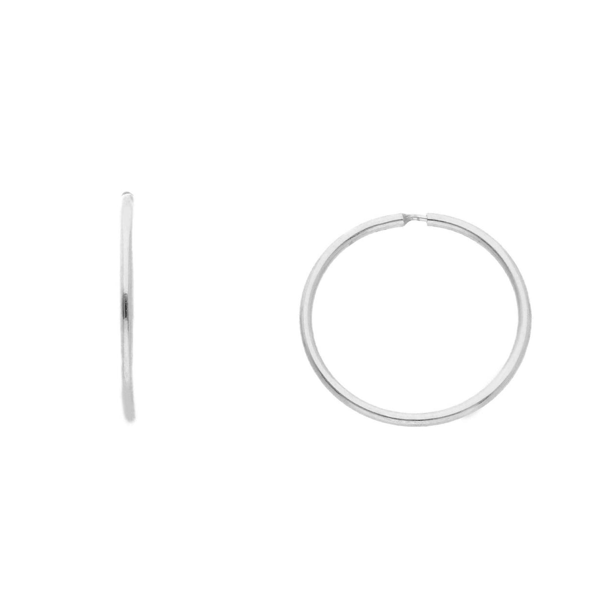 Maiocchi Gold Orecchini Cerchi in Oro Bianco 18kt Sezione 1 MM