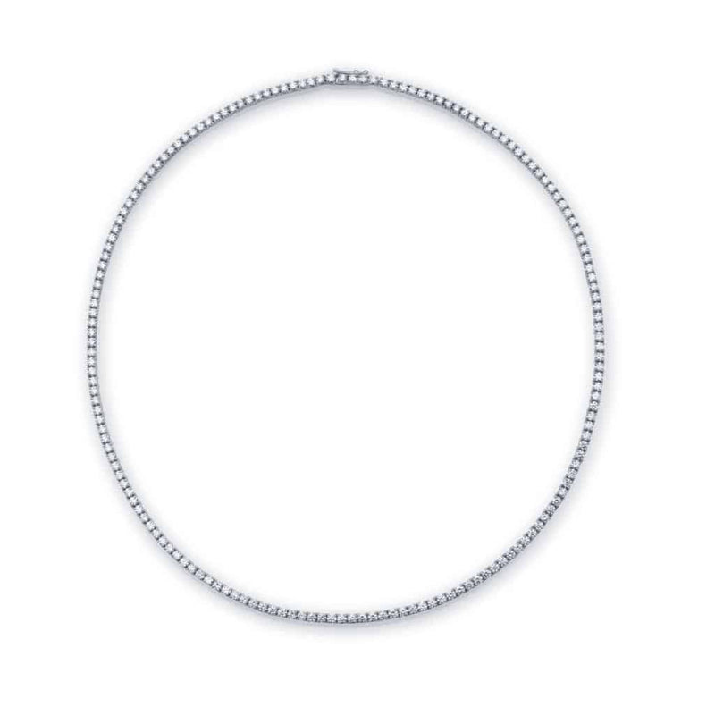 Poetry Saturn Tennis Necklace in White Gold and Diamonds 3.90 ct