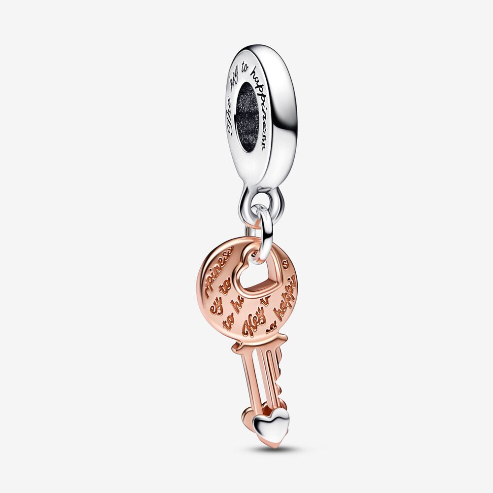 Pandora Charm Pendente Chiave della Felicità con Cuore Scorrevole 782510C00