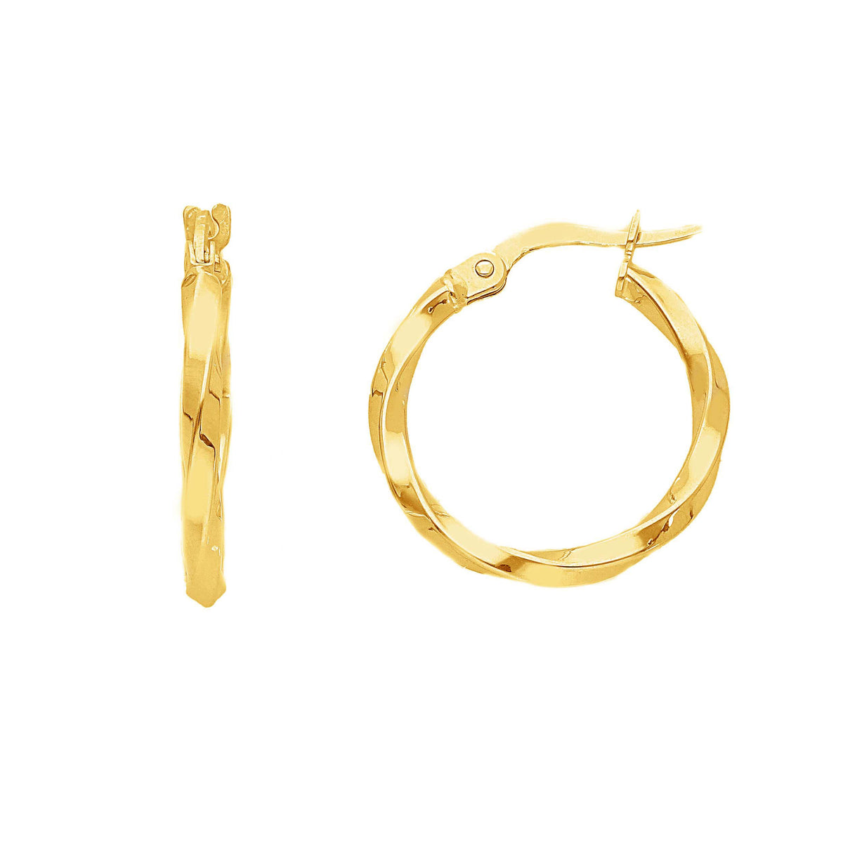 Maiocchi Gold Orecchini Cerchi Torchon in Oro Giallo 18kt Sezione 1,7 MM