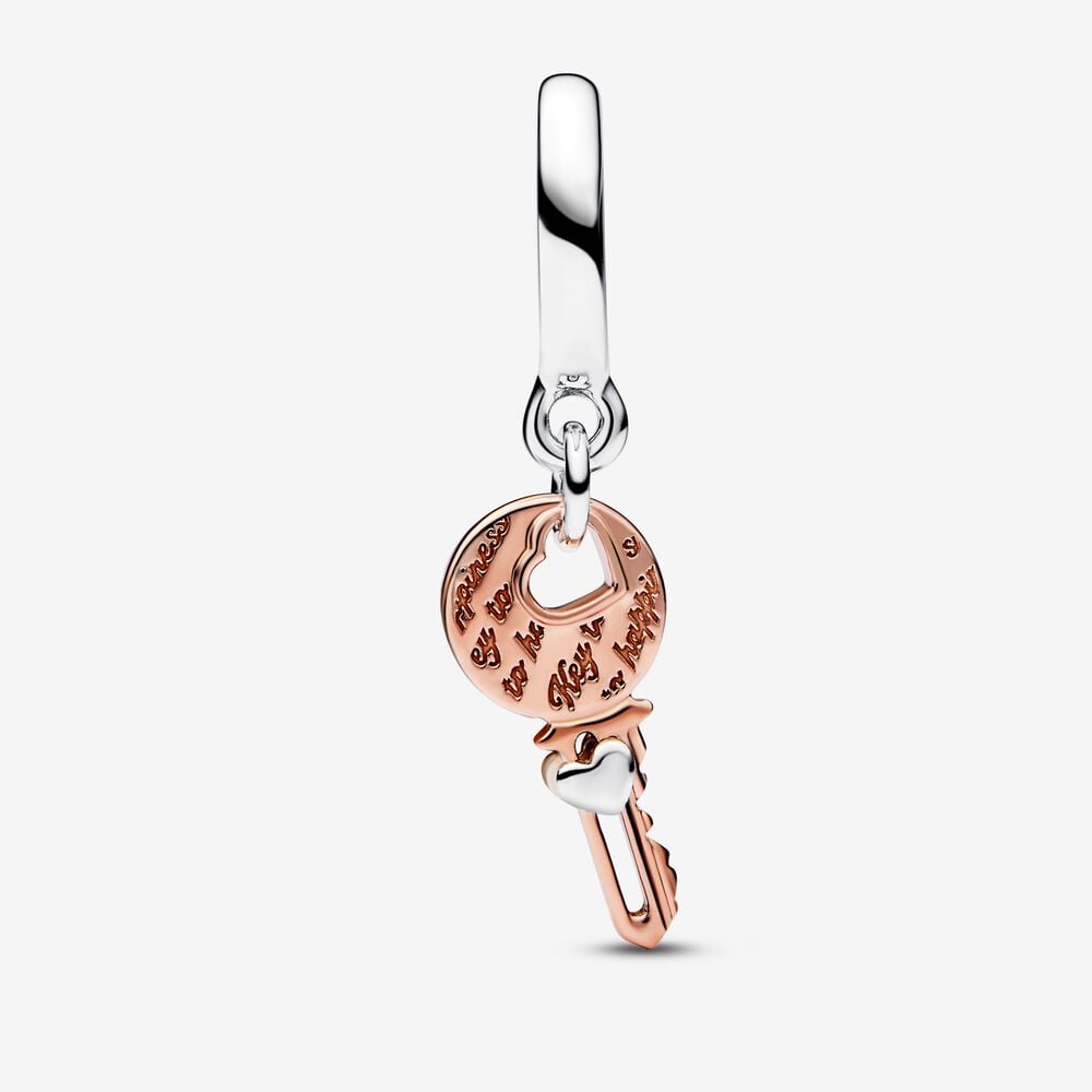 Pandora Charm Pendente Chiave della Felicità con Cuore Scorrevole 782510C00