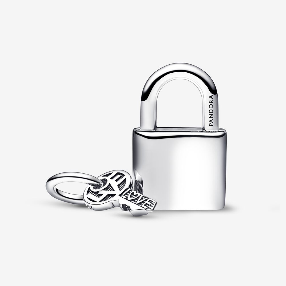 Pandora Charm Pendente Lucchetto e Chiave dell’Amore con Pietre Rosse 790088C02