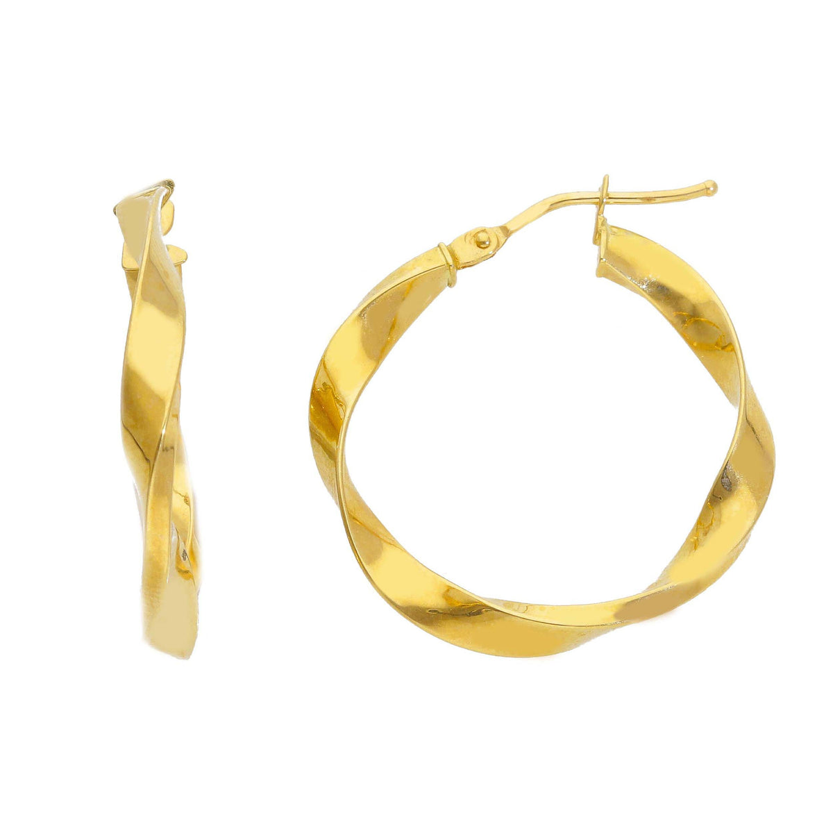 Orecchini a Cerchio Lavorati Oro Giallo 18kt cm 2