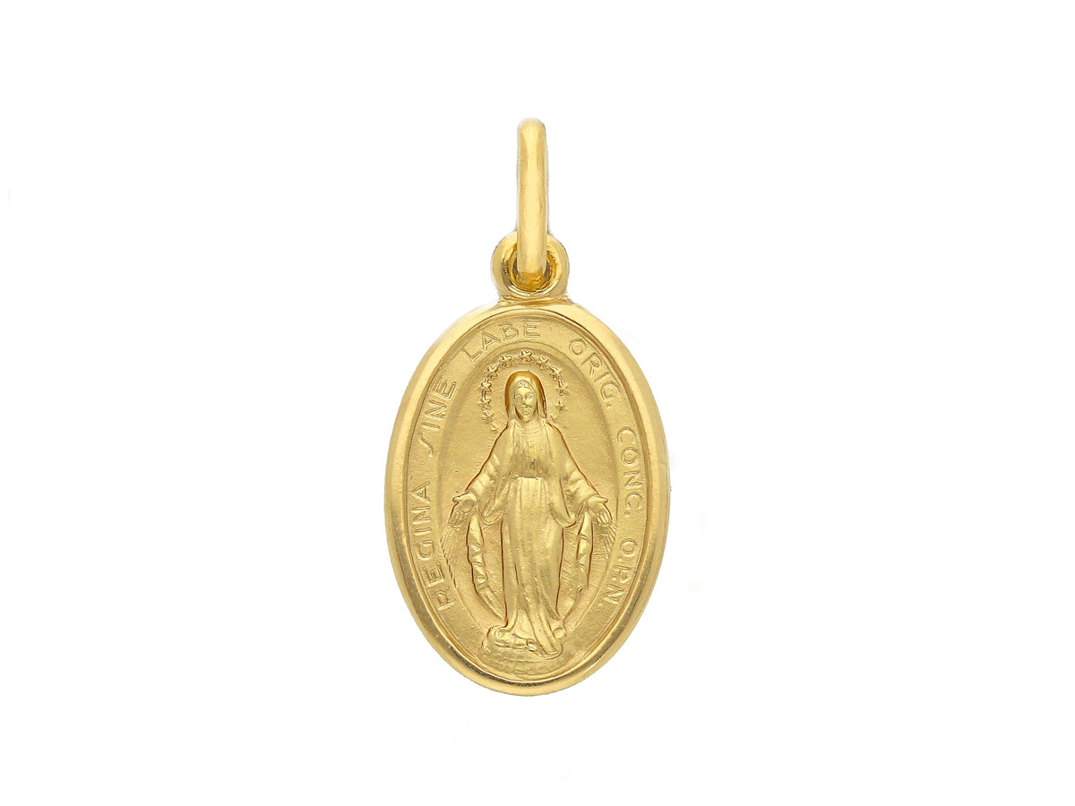 Medaglia MaDonna Miracolosa in Oro Giallo 18kt 12x16 mm